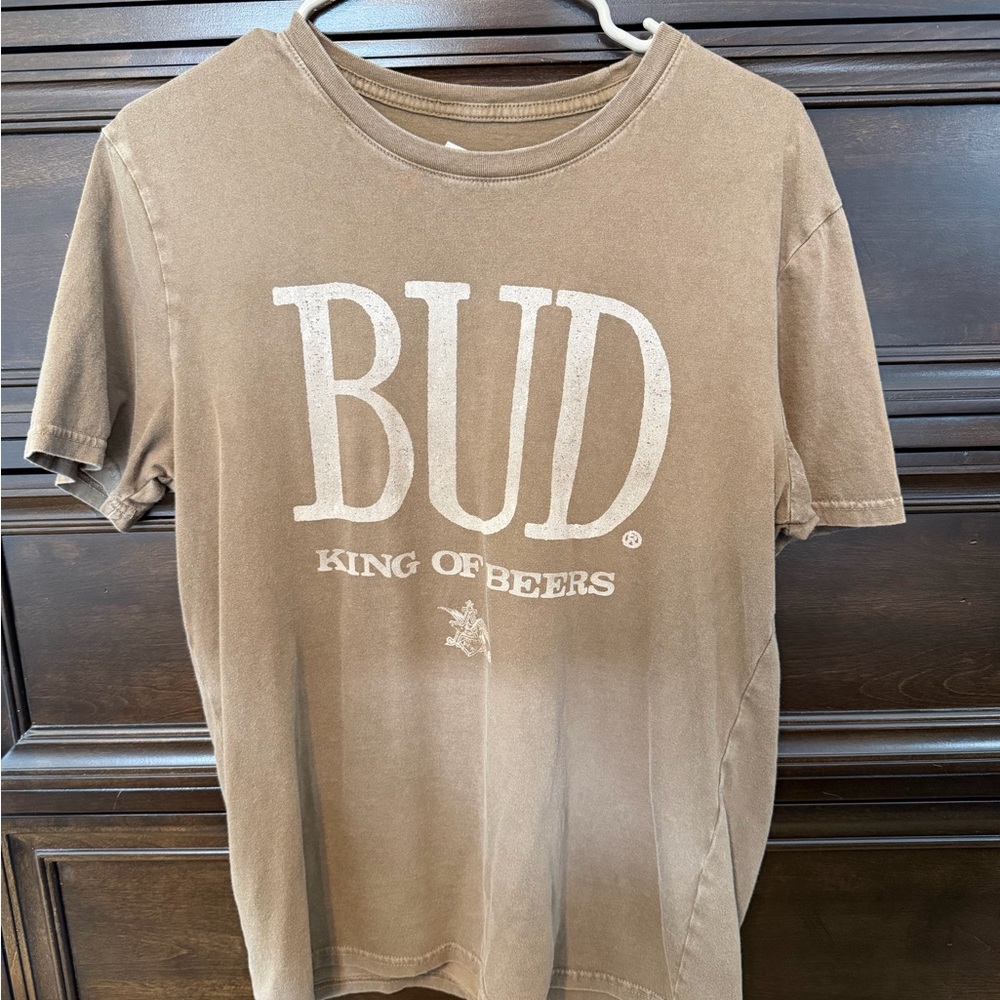 Lucky Brand Men's Brown Bud King of Beers Graphic Tee